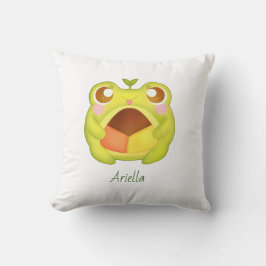 Schattigee Groene Kikker Holding Mexicaans Polvoro Kussen