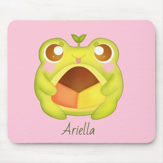 Schattigee Groene Kikker Holding Mexicaans Polvoro Muismat (Voorkant)