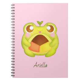 Schattigee Groene Kikker Holding Mexicaans Polvoro Notitieboek