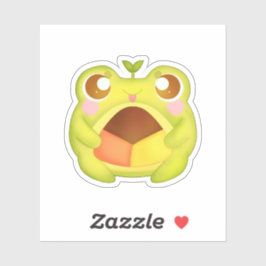 Schattigee Groene Kikker Holding Mexicaans Polvoro Sticker