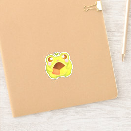 Schattigee Groene Kikker Holding Mexicaans Polvoro Sticker