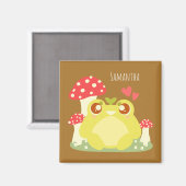 Schattigee groene kikker in de Natuur Magneet (Voorkant / Achterkant)