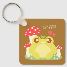 Schattigee groene kikker in de Natuur Sleutelhanger