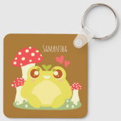Schattigee groene kikker in de Natuur Sleutelhanger (Achterkant)