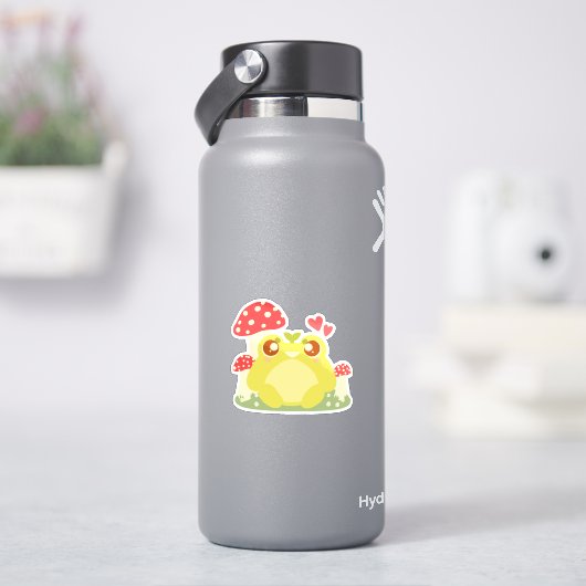 Schattigee groene kikker in de Natuur Sticker (HydroFlask)