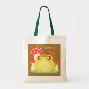 Schattigee groene kikker in de Natuur Tote Bag