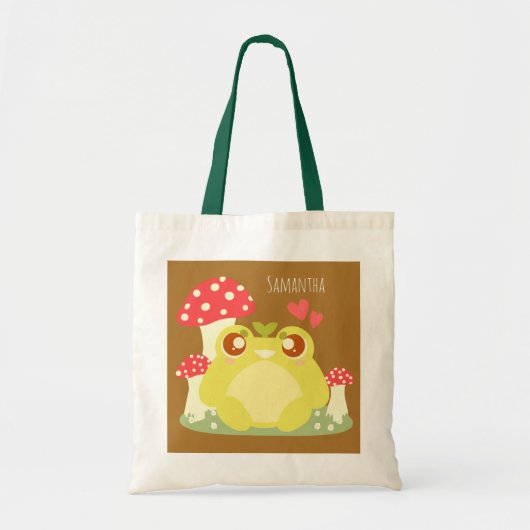 Schattigee groene kikker in de Natuur Tote Bag (Voorkant)