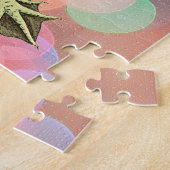 Schattigee groene kikker jonge kind puzzel (Zijkant)