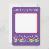 Schattigee Groene Kikker Kerstmis Santa Hat Cartoo Feestdagenkaart (Achterkant)