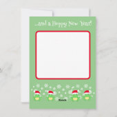 Schattigee Groene Kikker Kerstmis Santa Hat Cartoo Feestdagenkaart (Achterkant)