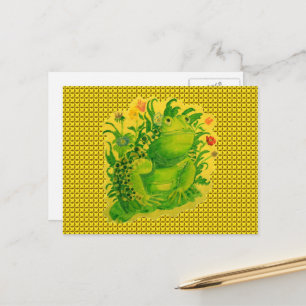 Schattigee Groene Kikker Kunstwerk Schilderen Briefkaart