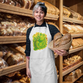 Schattigee Groene Kikker Kunstwerk Schilderen Lang Schort