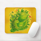 Schattigee Groene Kikker Kunstwerk Schilderen Muismat (Met muis)