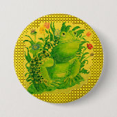 Schattigee Groene Kikker Kunstwerk Schilderen Ronde Button 7,6 Cm (Voorkant)