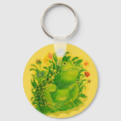 Schattigee Groene Kikker Kunstwerk Schilderen Sleutelhanger (Achterkant)