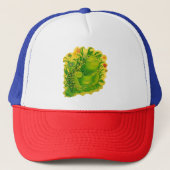 Schattigee Groene Kikker Kunstwerk Schilderen Trucker Pet (Voorkant)