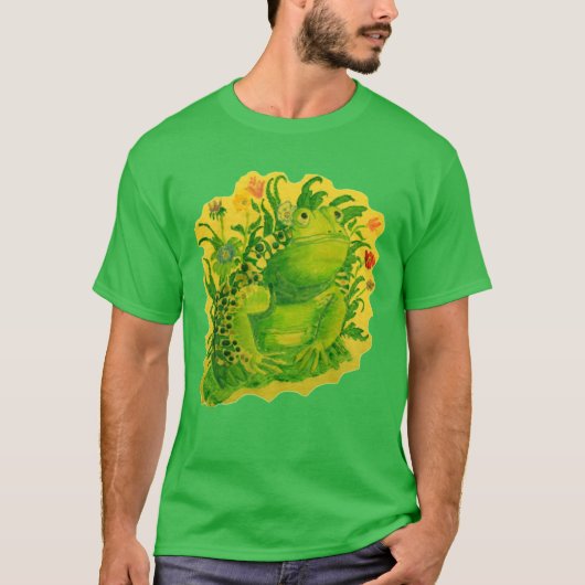 Schattigee Groene Kikker Kunstwerk Schilderij Unis T-shirt (Voorkant)