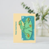 Schattigee groene kikker op een leliekussen briefkaart (Staand voorkant)