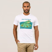 Schattigee groene kikker op een leliekussen t-shirt (Voorkant volledig)