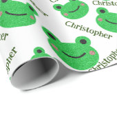 Schattigee Groene Kikker Patroon Plezier Cadeaupapier (Rol Hoek)