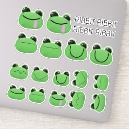 Schattigee Groene Kikker Sticker Set