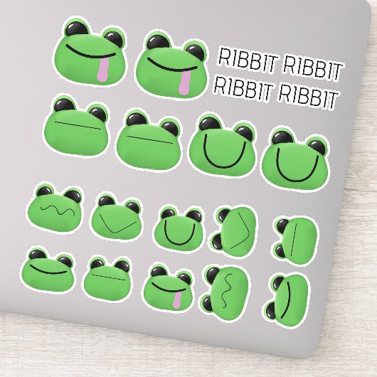 Schattigee Groene Kikker Sticker Set (Detail)