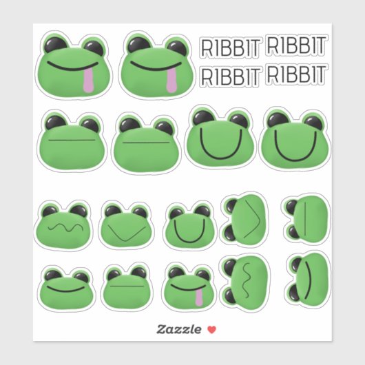 Schattigee Groene Kikker Sticker Set (Vel)