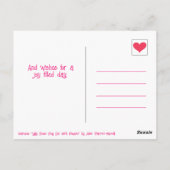 Schattigee Groene Kikkerkat met Bloemenlente Zegen Briefkaart (Achterkant)