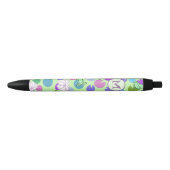 Schattigee Groene Kikkers Custom Monogram Initiaal Zwarte Inkt Pen (Voorkant)