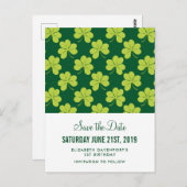 Schattigee Groene Klaver Shamrock Patroon Save the Briefkaart (Voorkant / Achterkant)