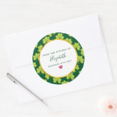 Schattigee Groene Klaver Shamrock Pattern Keuken Ronde Sticker (Envelop)