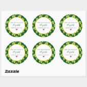 Schattigee Groene Klaver Shamrock Pattern Keuken Ronde Sticker (Vel)