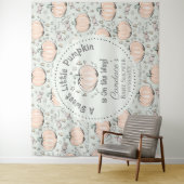 Schattigee Groene Kleine Pompoen Baby shower Achte Wandkleed (In situ)