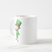 Schattigee groene Leprechaun Shamrock Koffiemok (Voorkant links)