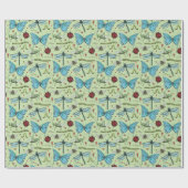 Schattigee Groene Liefde Bug Insecten voor Bug Lov Cadeaupapier (Vlak)