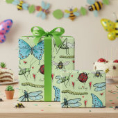 Schattigee Groene Liefde Bug Insecten voor Bug Lov Cadeaupapier