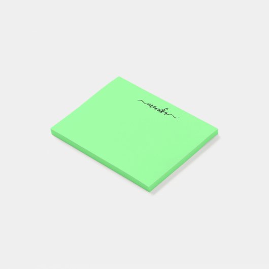 Schattigee Groene Limoen Aangepaste Naam Post-it® Notes (Schuin)