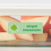 Schattigee groene limoen bubbels cartoon gepersona labels (Aangebracht)