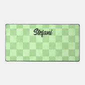 Schattigee Groene Limoen Checkers Patroonnaam Bureaumat (Voorkant)