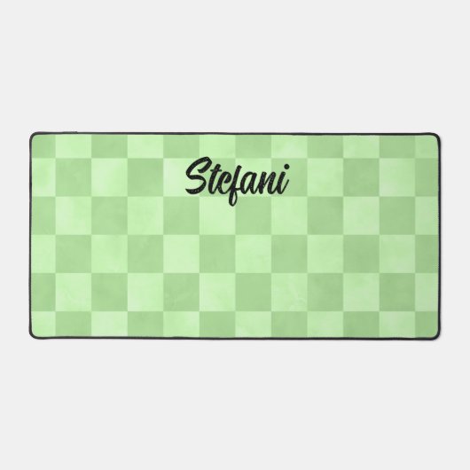 Schattigee Groene Limoen Checkers Patroonnaam Bureaumat (Voorkant)