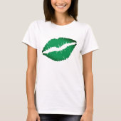 Schattigee groene lippen kus me ik ben Iers St Pat T-shirt (Voorkant)