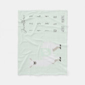 Schattigee Groene Llama Polka Dot Baby Milestone Fleece Deken (Voorkant)