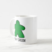 Schattigee Groene Meeple Tekenbord Game Cup Mok (Voorkant links)