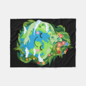 Schattigee Groene Moeder Gaia Save Our Planet Eart Fleece Deken (Voorkant (Horizontaal))