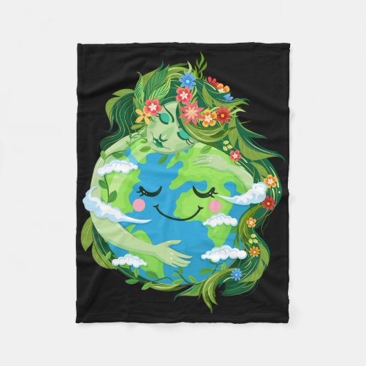 Schattigee Groene Moeder Gaia Save Our Planet Eart Fleece Deken (Voorkant)