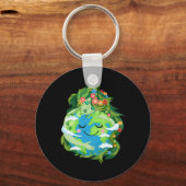 Schattigee Groene Moeder Gaia Save Our Planet Eart Sleutelhanger (Voorkant)