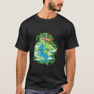 Schattigee Groene Moeder Gaia Save Our Planet Eart T-shirt