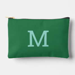 Schattigee Groene Monogram Initiaal Accessoire Zak Etui
