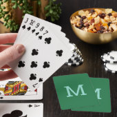 Schattigee Groene Monogrammed Initiaal Speelkaarte Pokerkaarten (Insitu)
