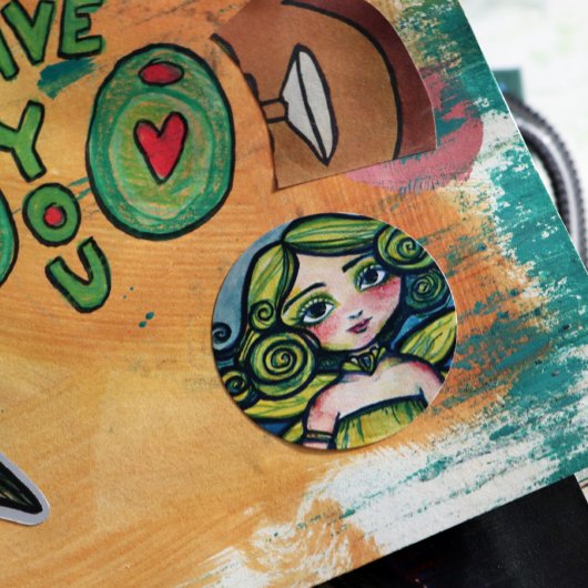 Schattigee groene Natuur Pixie Ronde Sticker